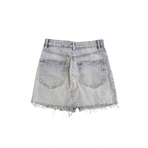Zara Denim Mini Skirt with Frayed Hem - Picture 3 of 3